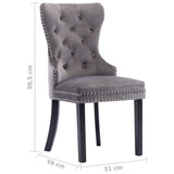 Dining Chairs 4 pcs Grey Velvet - Extra Image
