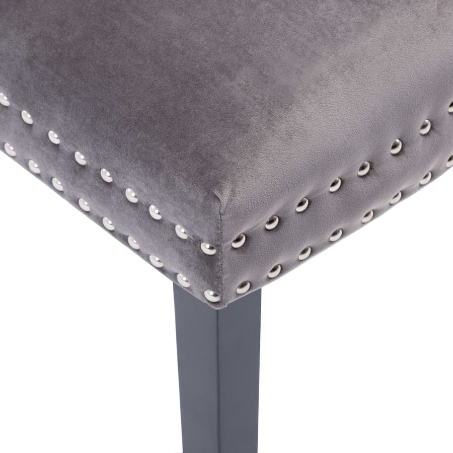 Dining Chairs 6 pcs Grey Velvet