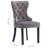 Dining Chairs 6 pcs Grey Velvet