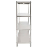 4-tier Kitchen Shelf 120x50x155 Cm Stainless Steel - Side View