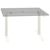 Manual Height Adjustable Standing Desk Frame Hand Crank White - Front View