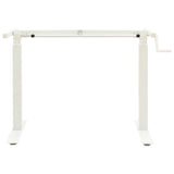 Manual Height Adjustable Standing Desk Frame Hand Crank White