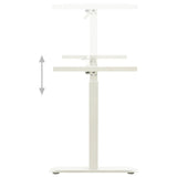 Manual Height Adjustable Standing Desk Frame Hand Crank White - 45-Degree Angle