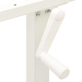 Manual Height Adjustable Standing Desk Frame Hand Crank White - Close-Up Angle