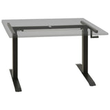 Manual Height Adjustable Standing Desk Frame Hand Crank Black - Front View