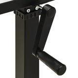 Manual Height Adjustable Standing Desk Frame Hand Crank Black - Close-Up Angle