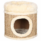 Cat House with Luxury Cushion 33 cm Seagrass - Front View