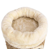 Cat House with Luxury Cushion 33 cm Seagrass - Rear View