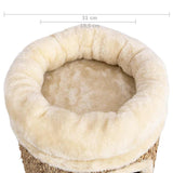 Cat House with Luxury Cushion 33 cm Seagrass - Low Angle