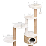 Cat Tree with Luxury Cushion and Scratching Post 148cm Seagrass - Extra Image