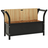 Storage Bench 126 cm Black Solid Fir Wood - Top-Down View