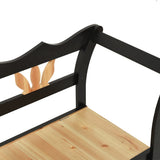 Storage Bench 126 cm Black Solid Fir Wood - 45-Degree Angle