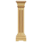 Classic Square Pillar Plant Stand Light Wood 17x17x66 cm MDF