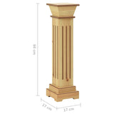 Classic Square Pillar Plant Stand Light Wood 17x17x66 cm MDF - Close-Up Angle