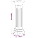 Classic Square Pillar Plant Stand Light Wood 17x17x66 cm MDF - Low Angle