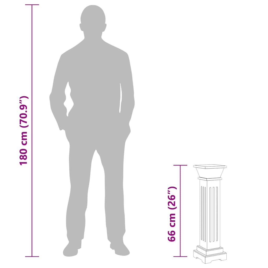 Classic Square Pillar Plant Stand Light Wood 17x17x66 cm MDF