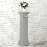 Classic Square Pillar Plant Stand Grey 17x17x66 cm MDF - Top-Down View