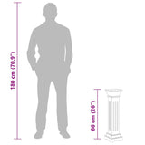 Classic Square Pillar Plant Stand Grey 17x17x66 cm MDF - Extra Image