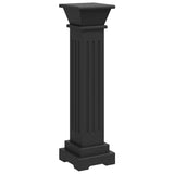 Classic Square Pillar Plant Stand Black 17x17x66 cm MDF - Front View