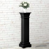 Classic Square Pillar Plant Stand Black 17x17x66 cm MDF - Top-Down View