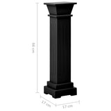 Classic Square Pillar Plant Stand Black 17x17x66 cm MDF - Close-Up Angle