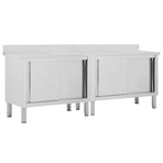 Work Tables with Sliding Doors 2pcs 240x50x(95-97)cm