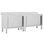Work Tables with Sliding Doors 2pcs 240x50x(95-97)cm