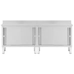 Work Tables with Sliding Doors 2pcs 240x50x(95-97)cm