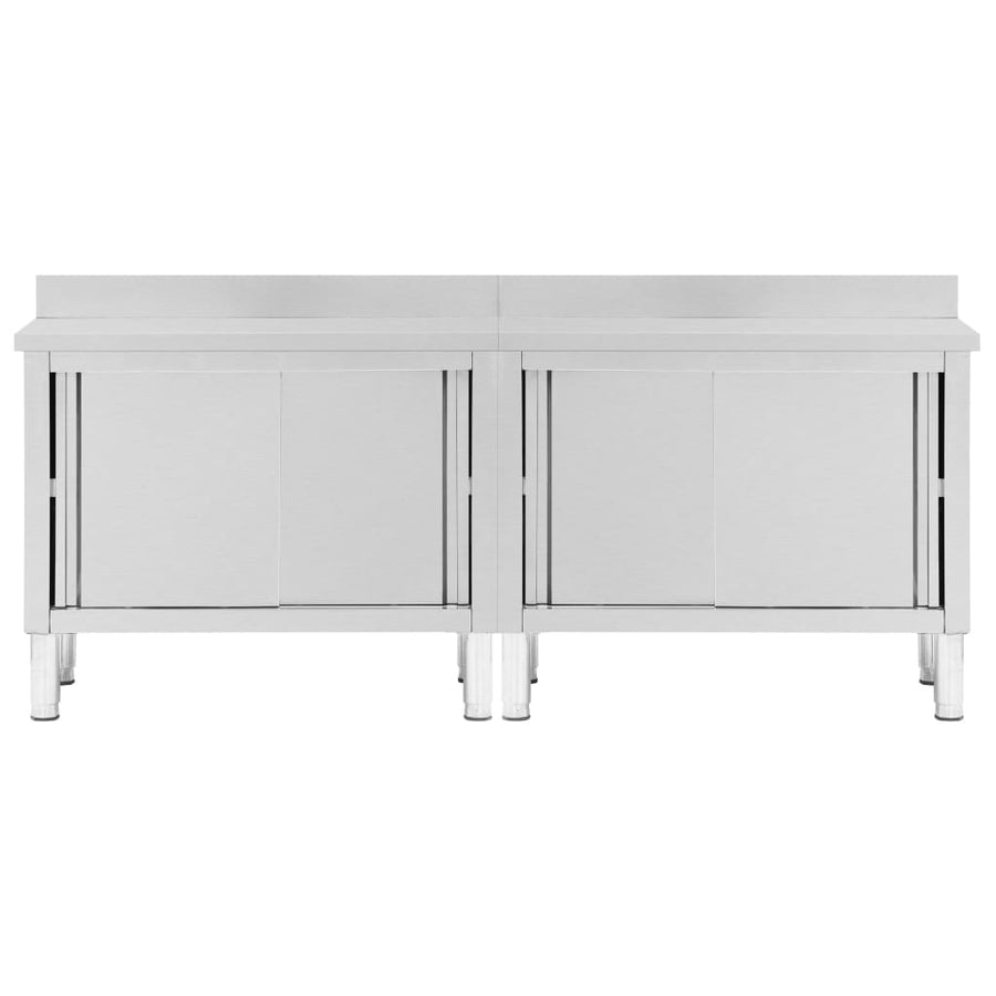 Work Tables with Sliding Doors 2pcs 240x50x(95-97)cm