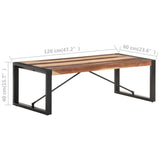 Coffee Table 120x60x40 cm Solid Wood - Rear View