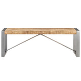 Coffee Table 120x60x40 cm Rough Mango Wood - Front View