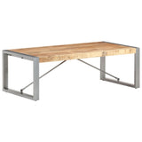 Coffee Table 120x60x40 cm Rough Mango Wood - Close-Up Angle