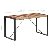 Dining Table 140x70x75 cm Solid Wood - Rear View