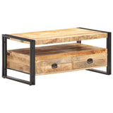 Coffee Table 100x55x45 cm Rough Mango Wood - Low Angle