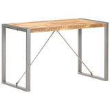 Dining Table 120x60x75 cm Solid Rough Mango Wood - Low Angle