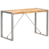 Dining Table 120x60x75 cm Solid Rough Mango Wood - Extra Image