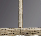 Garden Dining Table Brown 200x100x74 cm Glass and Poly Rattan - Top-Down View