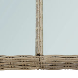 Garden Dining Table Brown 200x100x74 cm Glass and Poly Rattan - 45-Degree Angle