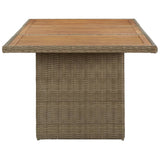Garden Dining Table Brown 200x100x74 cm Poly Rattan - Side View