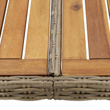 Garden Dining Table Brown 200x100x74 cm Poly Rattan - 45-Degree Angle