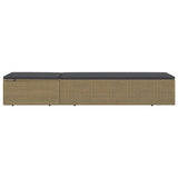 Sunlounger Poly Rattan Brown and Dark Grey - 45-Degree Angle