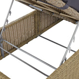 Sunlounger Poly Rattan Brown and Dark Grey - Extra Image