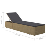 Sunlounger Poly Rattan Brown and Dark Grey - Extra Image