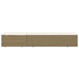 Sunlounger Poly Rattan Brown and Cream White