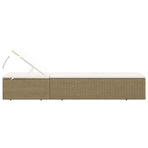 Sunlounger Poly Rattan Brown and Cream White