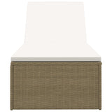 Sunlounger Poly Rattan Brown and Cream White