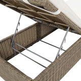 Sunlounger Poly Rattan Brown and Cream White - Extra Image