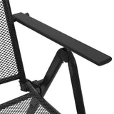 Folding Mesh Chairs 4 pcs Steel Anthracite - Close-Up Angle