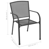 Outdoor Chairs 4 pcs Mesh Design Anthracite Steel - 45-Degree Angle
