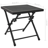 Folding Table Mesh 38x38x38 cm Steel Anthracite - Rear View